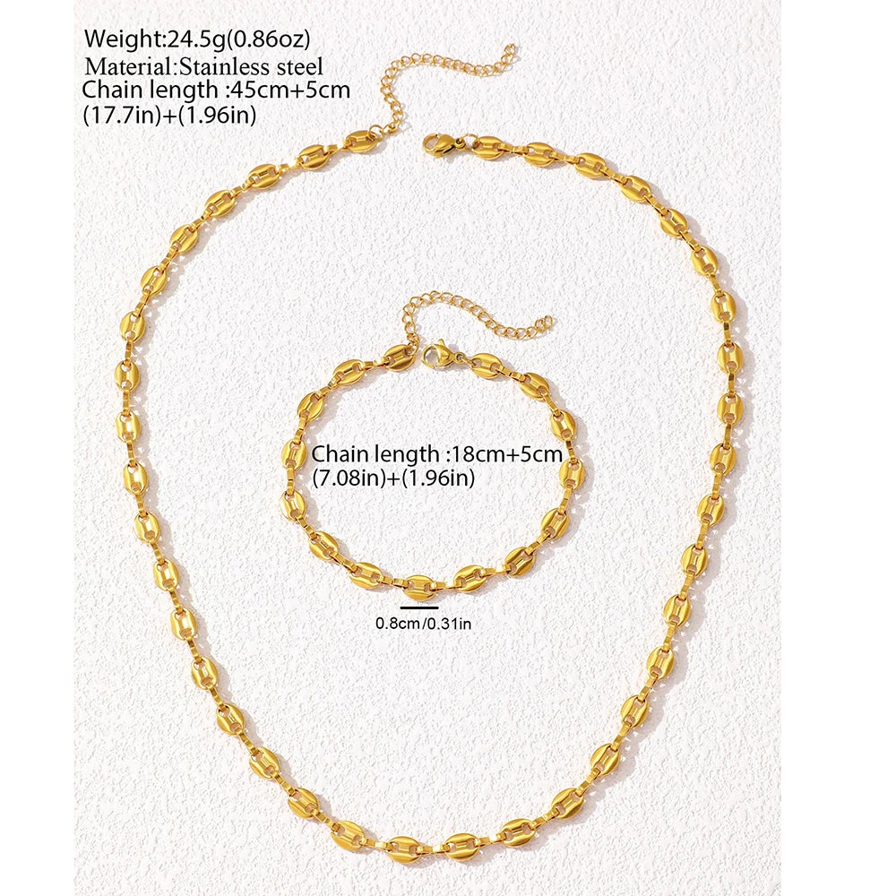 Hollow Charm Jewelry Set – Necklace & Bracelet