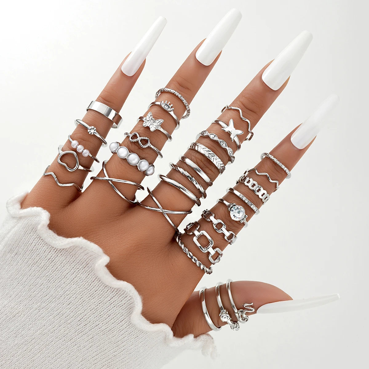 58 PCS Vintage Gold Stackable Ring Set