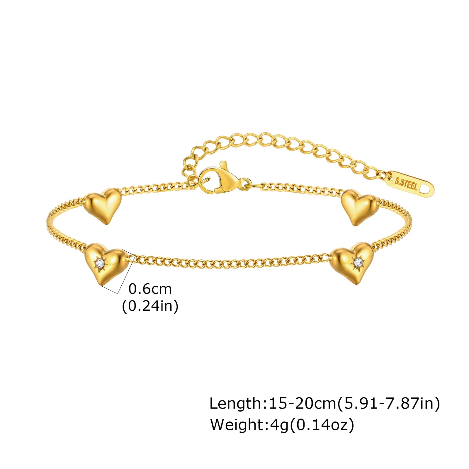 Vnox Heart Love Bracelet