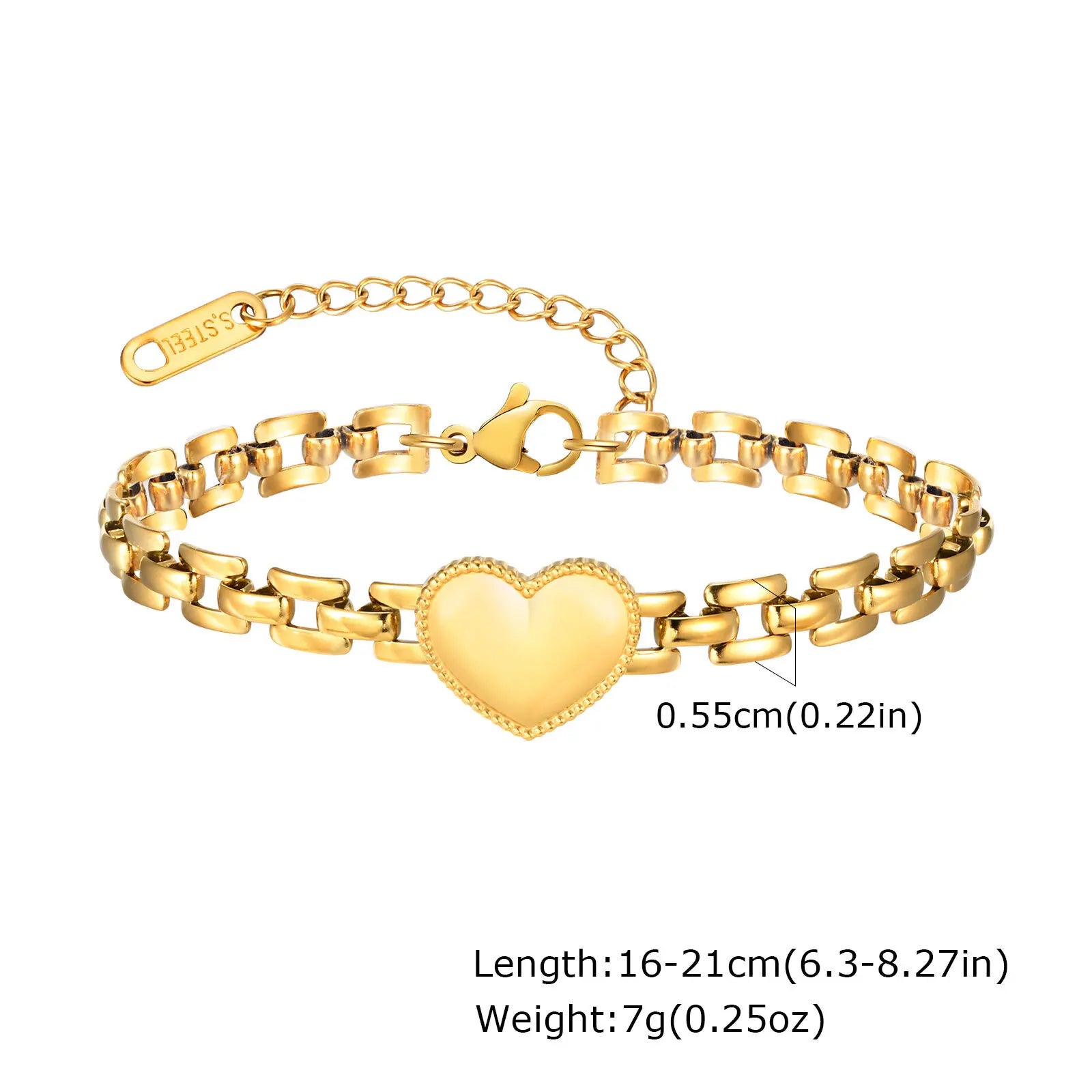 Vnox Heart Love Bracelet