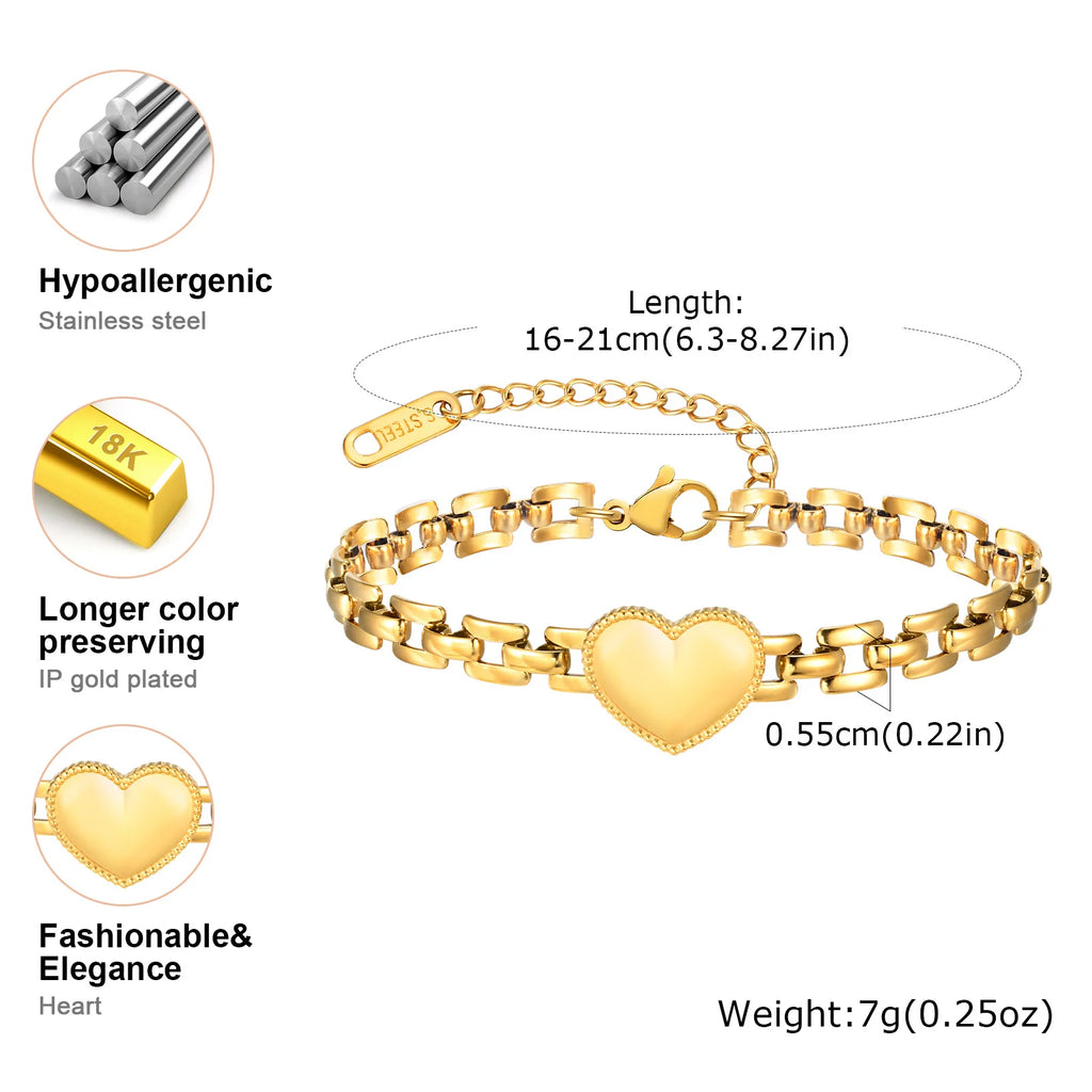 Vnox Heart Love Bracelet