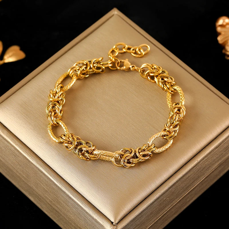 EILIECK Twisted Gold Bracelet