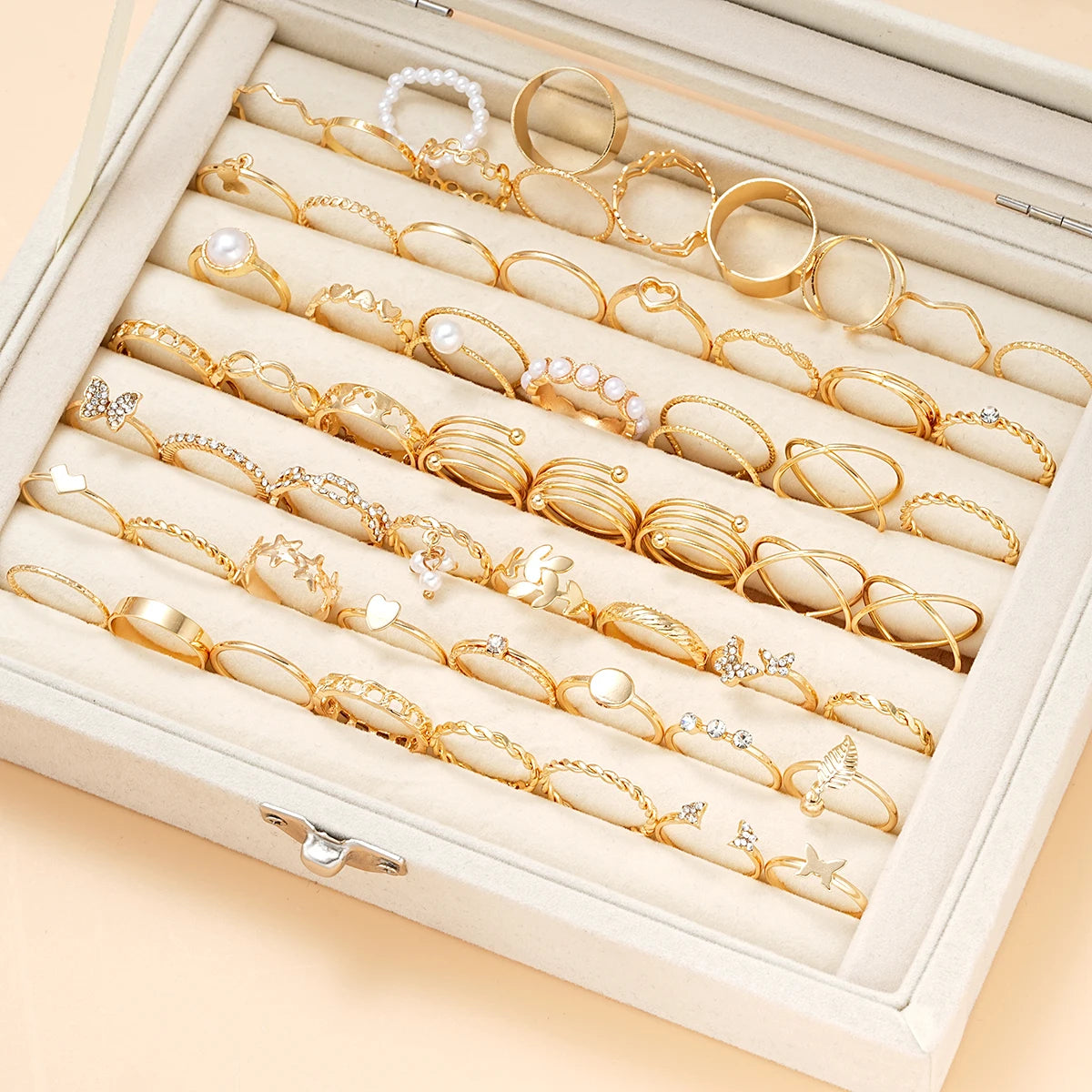 58 PCS Vintage Gold Stackable Ring Set