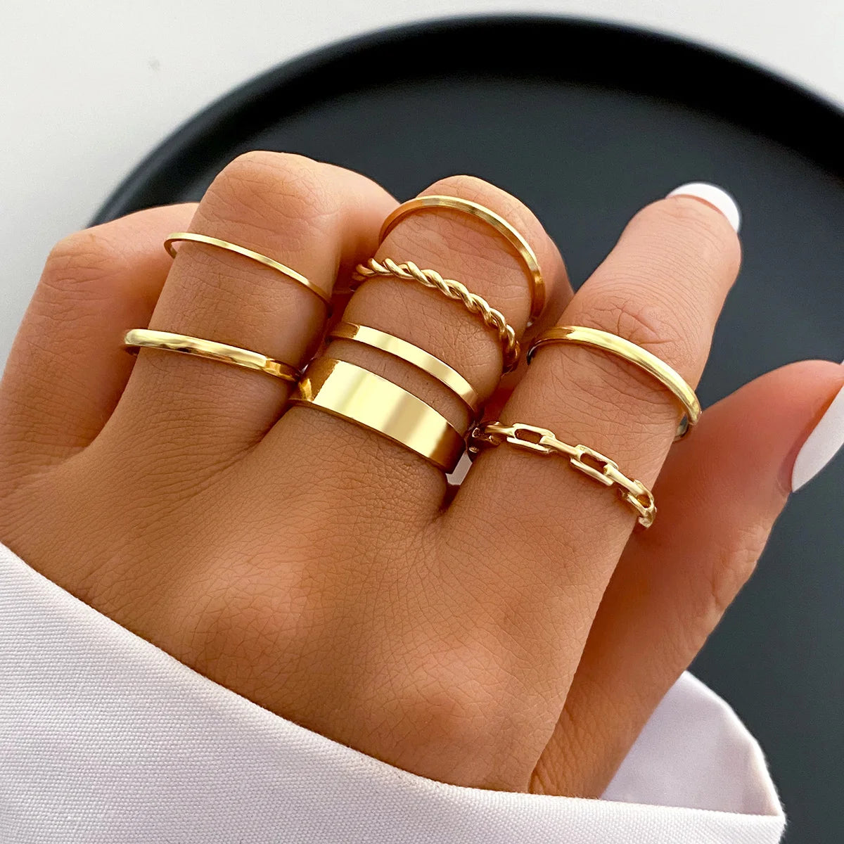 58 PCS Vintage Gold Stackable Ring Set