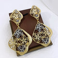 Golden Leaf Drop Earrings – Statement Jewelry