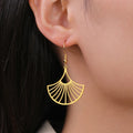 Ginkgo Leaf Drop Earrings – Timeless Elegance