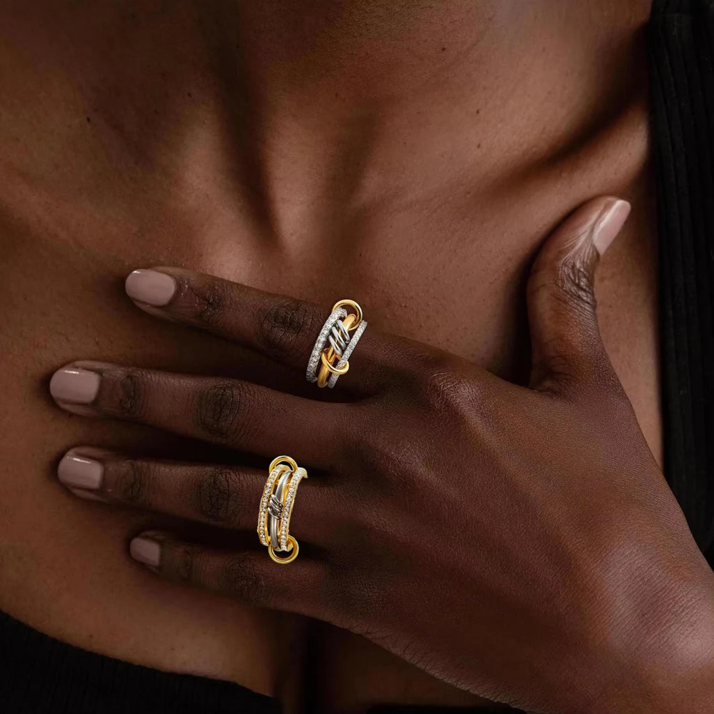 Gold Stack Ring – Multi-Link Design