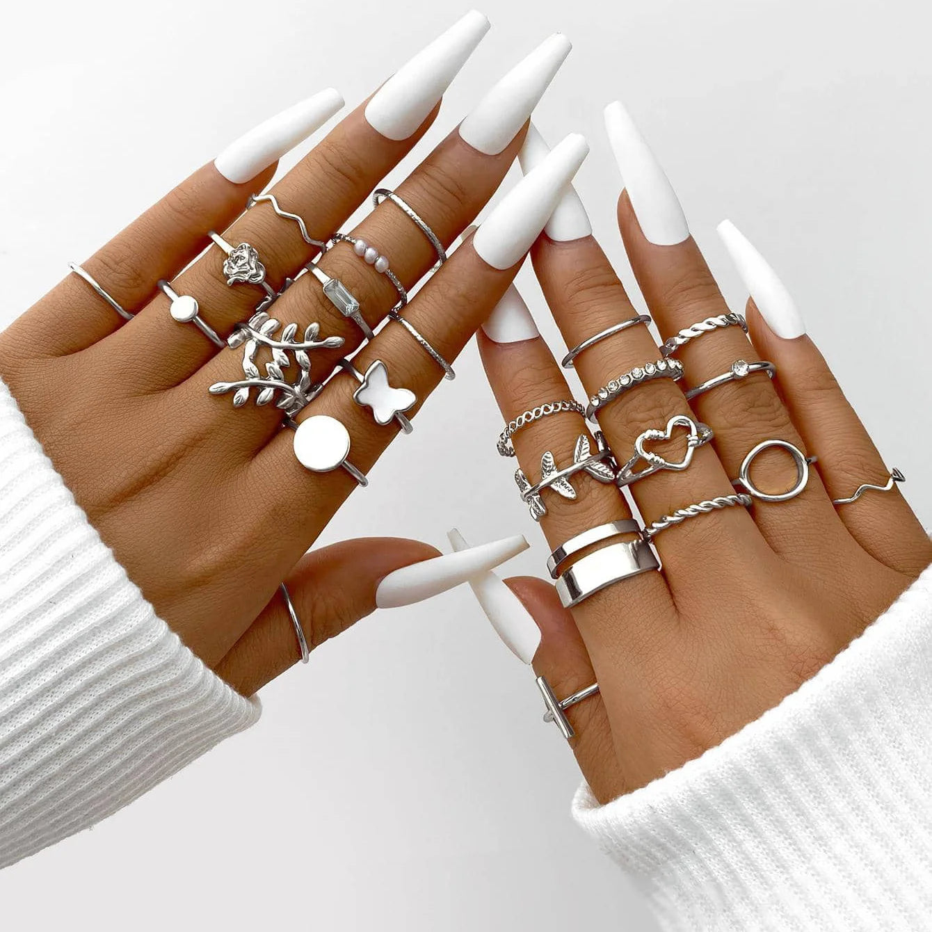 58 PCS Vintage Gold Stackable Ring Set