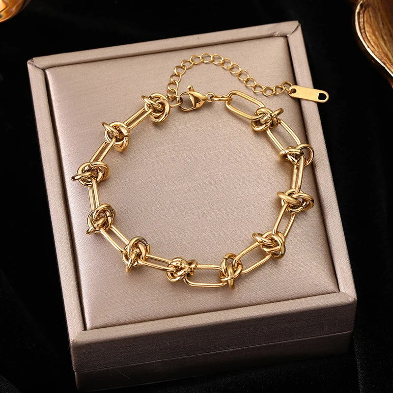 EILIECK Twisted Gold Bracelet