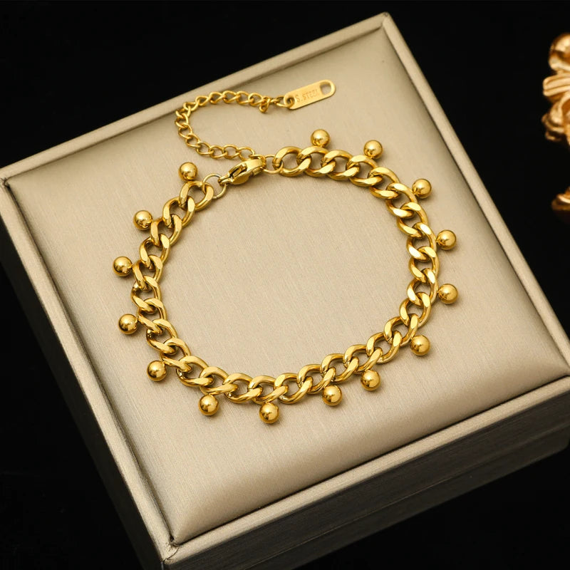 EILIECK Gold Geometric Chain Bracelet