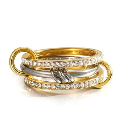 Gold Stack Ring – Multi-Link Design