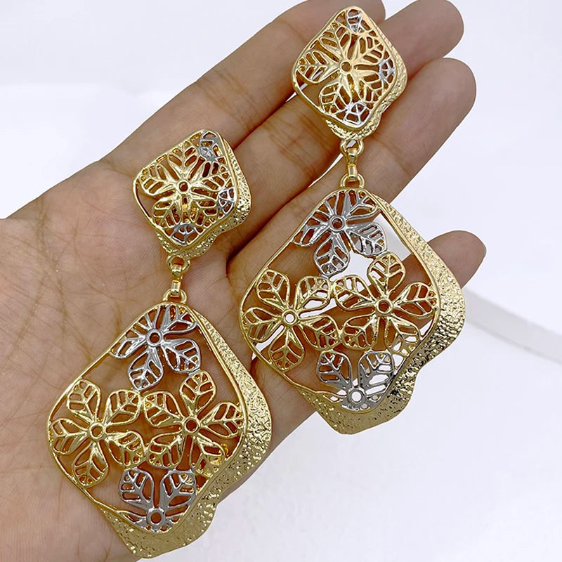 Golden Leaf Drop Earrings – Statement Jewelry
